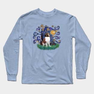 Starry Night Adaptation with a Saint Bernard Long Sleeve T-Shirt